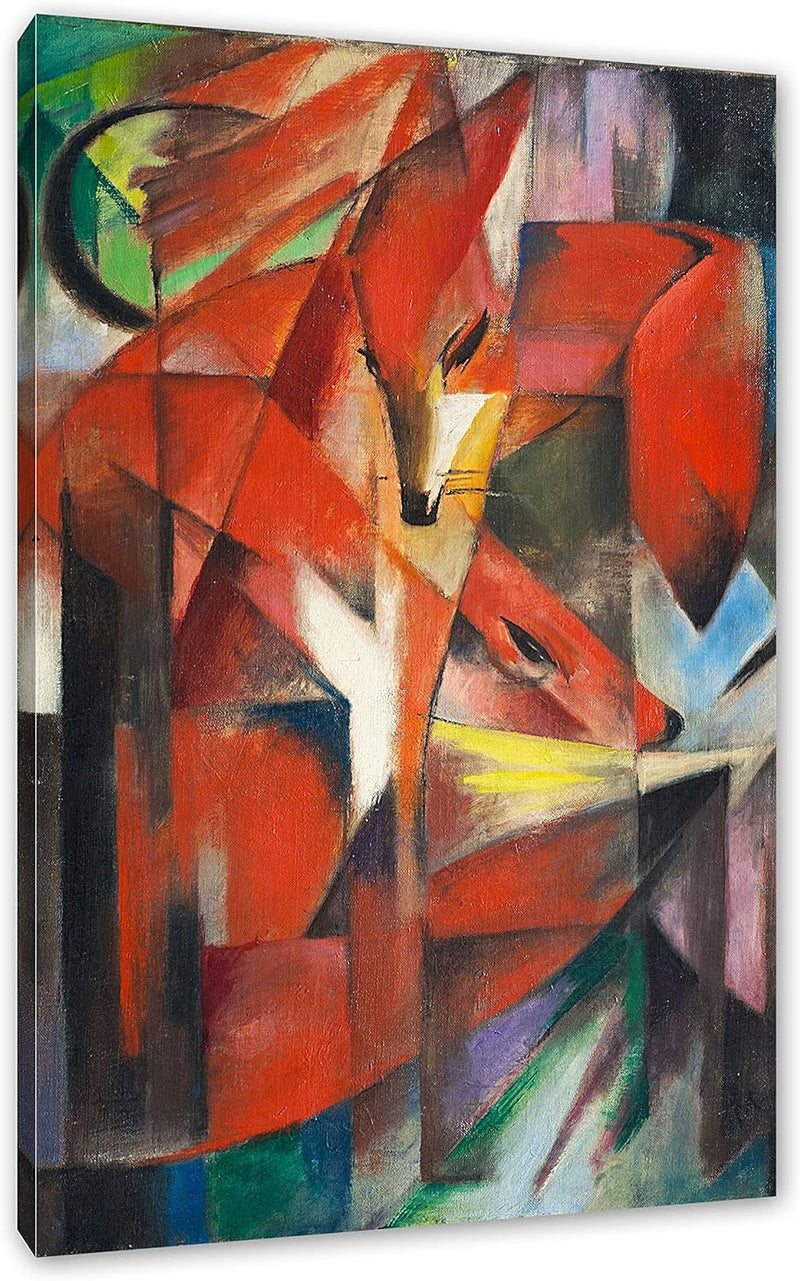 Franz Marc - Füchse als Leinwandbild / Grösse: 100x70 cm / Wandbild / Kunstdruck / fertig bespannt,