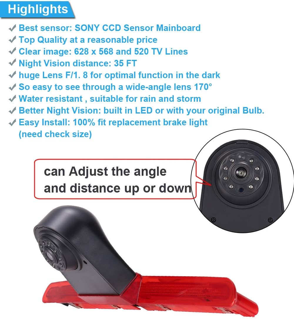 Auto Bremsleuchte Rückfahrkamera Van Transporter Bremslicht für VW T6 Heckklappe Hochdach Bremsleuch