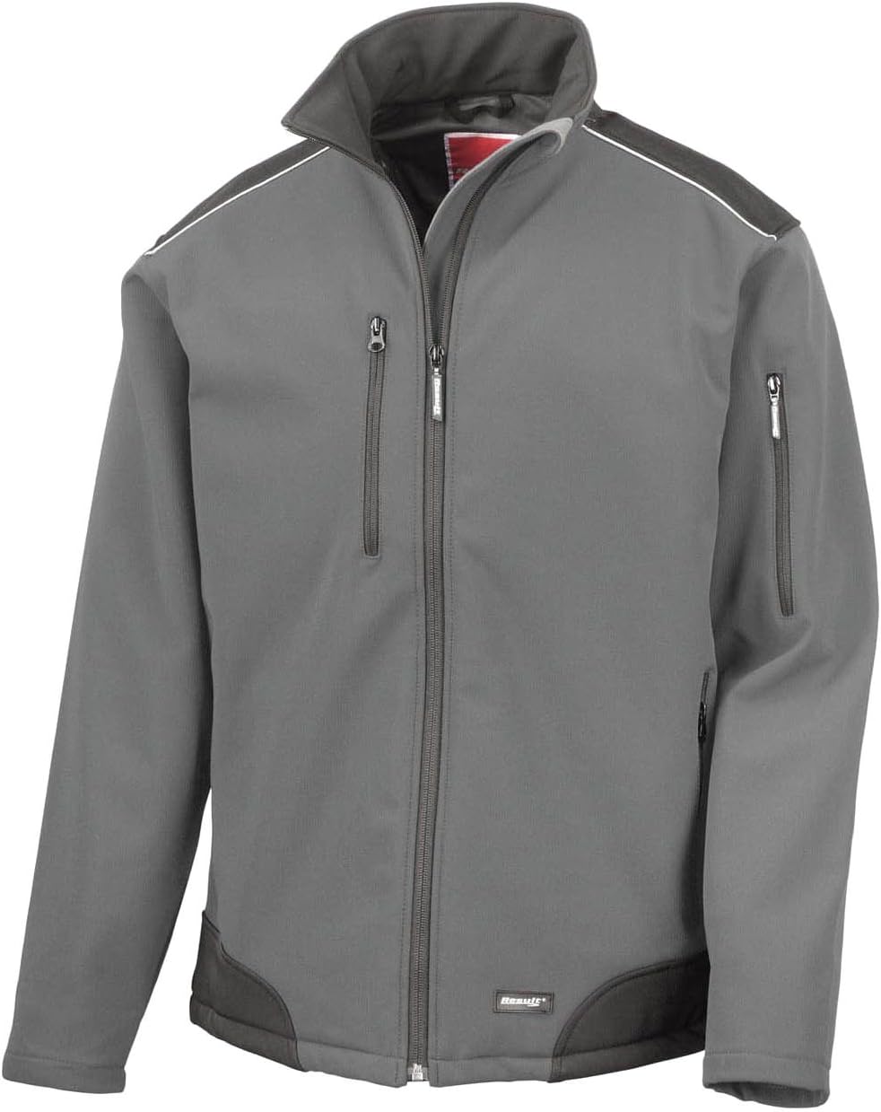 Result Herren R124a Ripstop Softshell Arbeitsjacke 3XL grau / schwarz, 3XL grau / schwarz