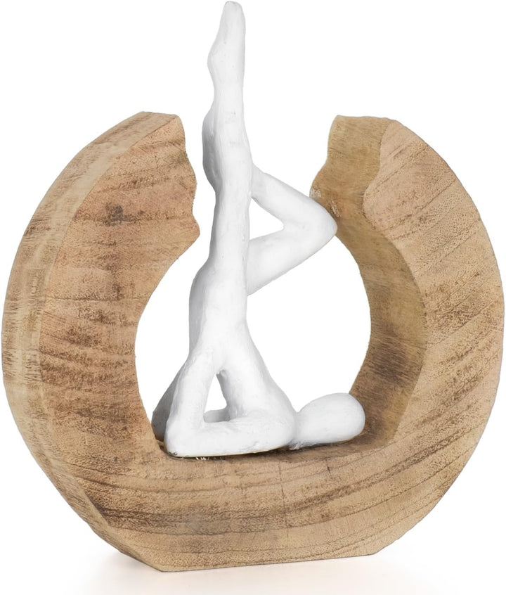 Moritz Skulptur I Yoga Schulterstand I 17,5 x 5 x 20 cm I Holzdeko I Skulpturen Deko I Modern I Wohn