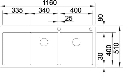 BLANCO Claron 8 S-IF, Küchenspüle, Hauptbecken links, für normalen und flächenbündigen Einbau, InFin