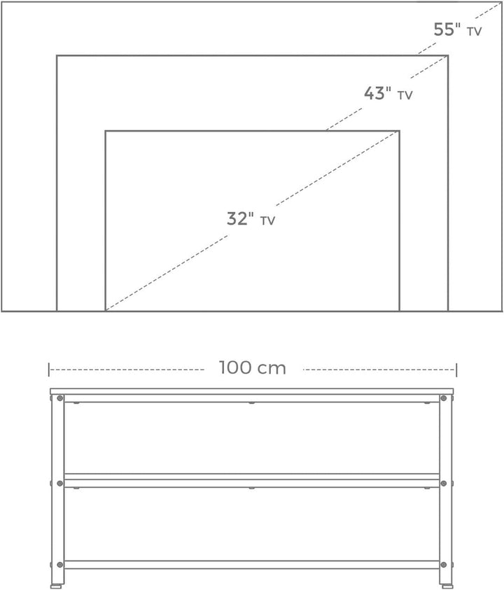 VASAGLE Fernsehtisch für Fernseher bis zu 43 Zoll, TV-Schrank im Industrie-Design, Konsole, Lowboard