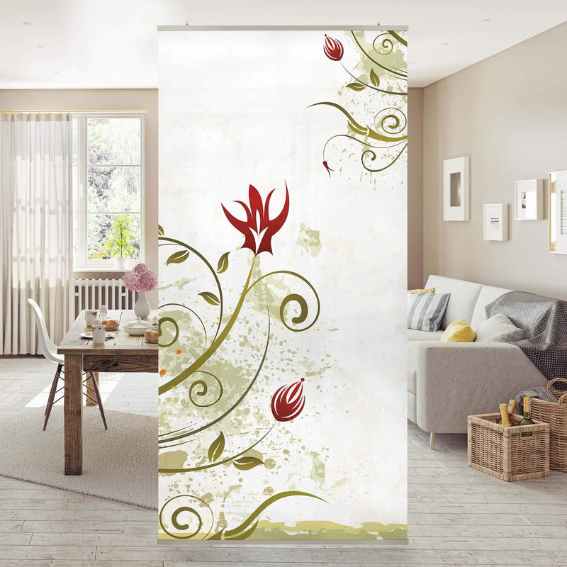 Bilderwelten Raumteiler Fire Flower 250x120cm ohne Halterung 250x120cm without hanger, 250x120cm wit