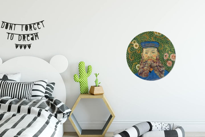 MuchoWow Wandbild Rund Wanddeko Deko Wohnzimmer Bilder 30x30 cm Porträt des Postboten Joseph Roulin