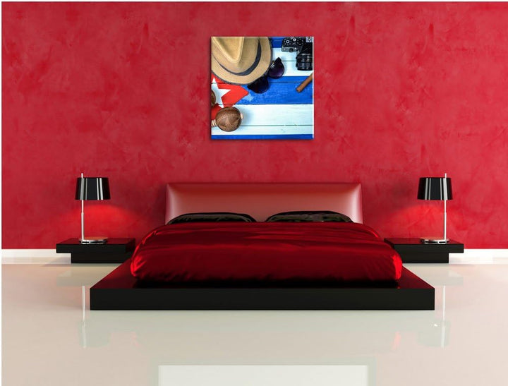 Pixxprint Kuba Stillleben, Format: 70x70 auf Leinwand, XXL riesige Bilder fertig gerahmt mit Keilrah