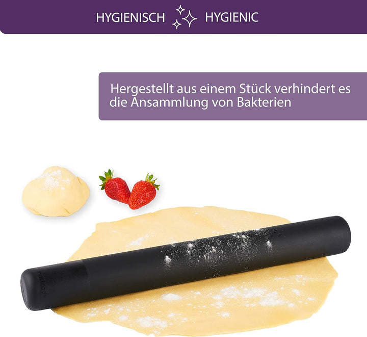 Mastrad Teigroller – hochwertiges Nudelholz (41cm) – mit Anti-haft Funktion – aus BPA-freiem Silikon