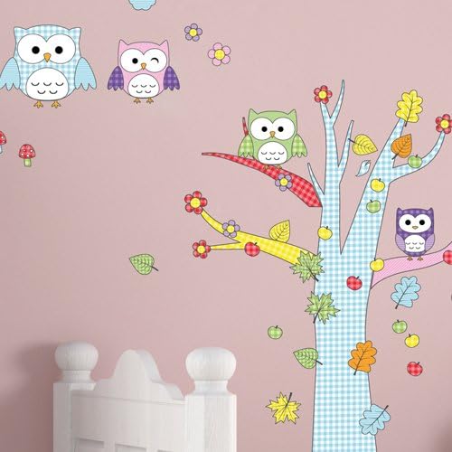 Wandkings Eulen und Vögelchen Wandsticker Megapack Set, 104 Aufkleber, Gesamtfläche 260 x 70 cm