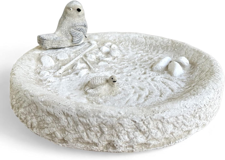 Radami Vogeltränke Vogelbad Wasserstelle Vogelbecken Schildkröte GRAU mit Vogel ca.4,6kg
