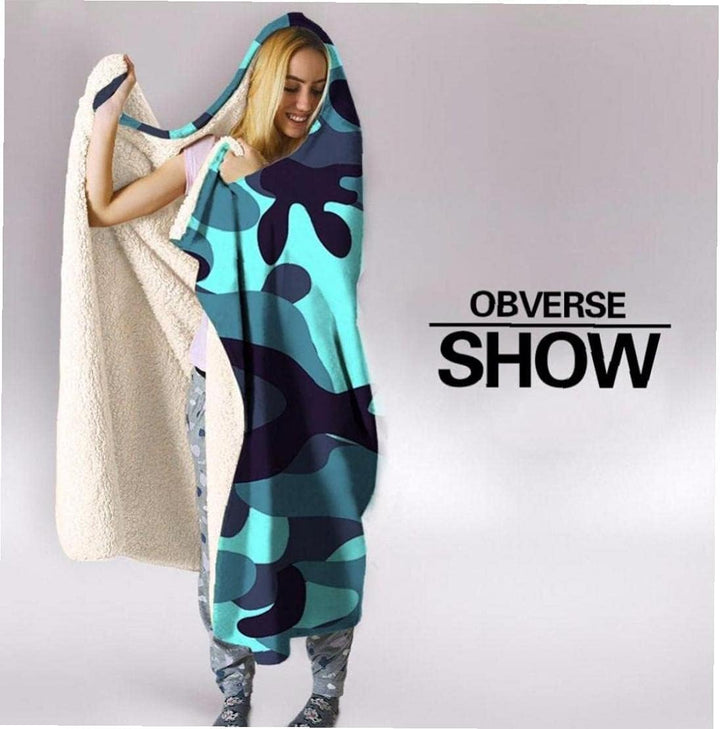 Wearable Kapuze Decke Plüsch Wrap weiche warme Fleece Decke Umhang Cozy für Couch-Bett Home Reise