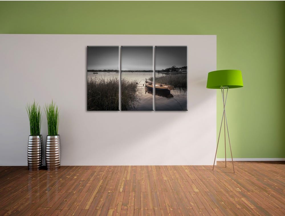 Pixxprint Segelschiffe an der Küste als Leinwandbild/Grösse: 3 Teilig (120x80) cm/Wandbild/Kunstdruc