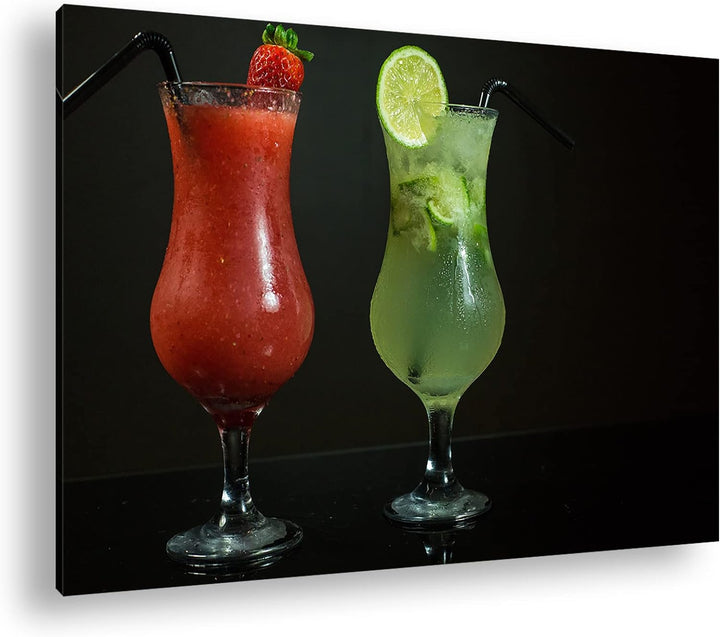 deyoli Dark appetitliche Cocktails Format: 100x70 als Leinwand, Motiv fertig gerahmt auf Echtholzrah