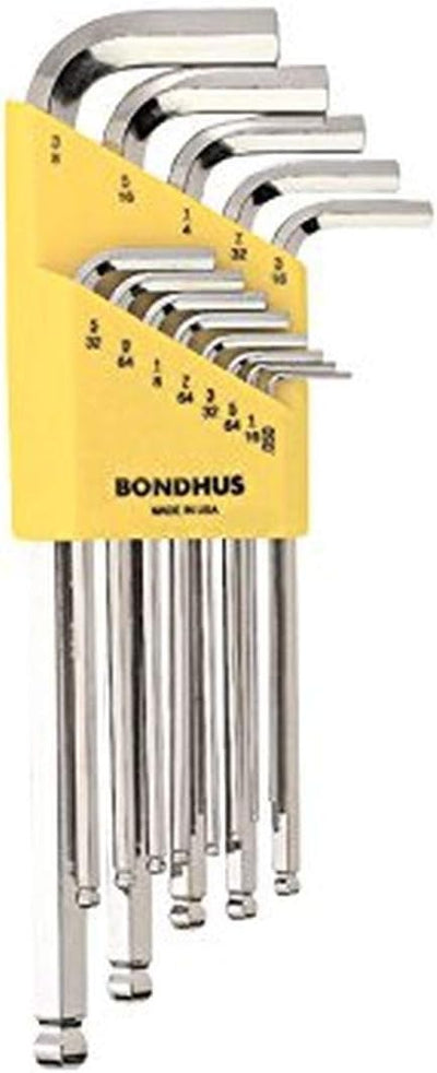 Bondhus 16937 BLX13B Briteguard Ballwrench Set 0.050"-3/8", Yellow, WS: .050-3/8&quot BriteGuard WS: