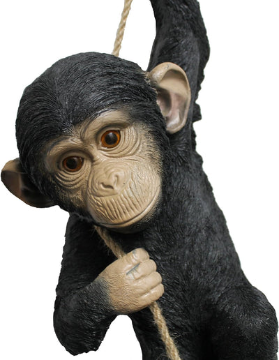 colourliving® AFFE am Seil Gartenfigur Schimpanse am Seil Deko Figur Tierfigur Kletteraffe