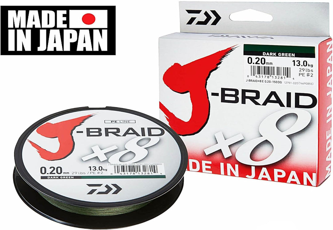 Daiwa - Fishing Braid J Braid 8B 500M 22/100 Green - 12751522