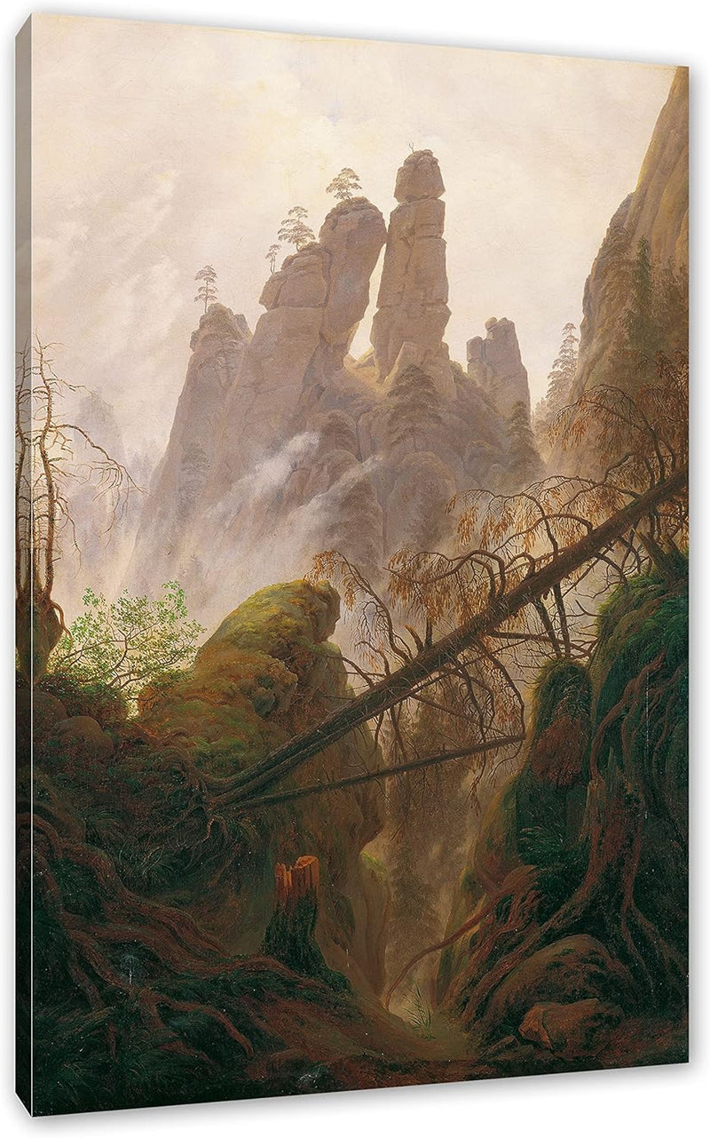 Generisch Caspar David Friedrich - Felsenlandschaft im Elbsandste als Leinwandbild / Grösse: 120x80