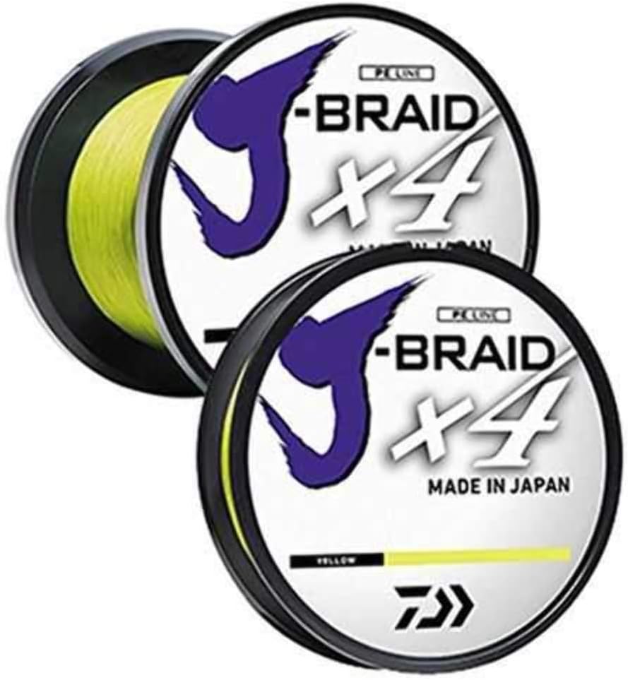 Daiwa J-Braid Spule, 4 Stück 6,8 kg fluoreszierendes Gelb fluoreszierendes gelb, 6,8 kg fluoresziere