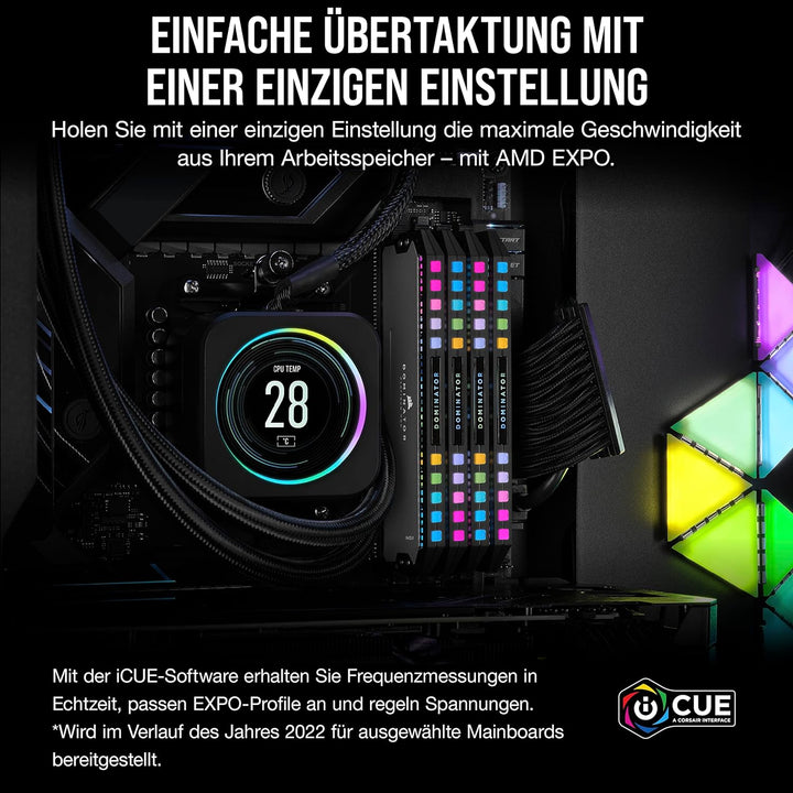 Corsair DOMINATOR PLATINUM RGB DDR5 RAM 32GB (2x16GB) 6000MHz CL30 AMD EXPO iCUE Kompatibel Computer