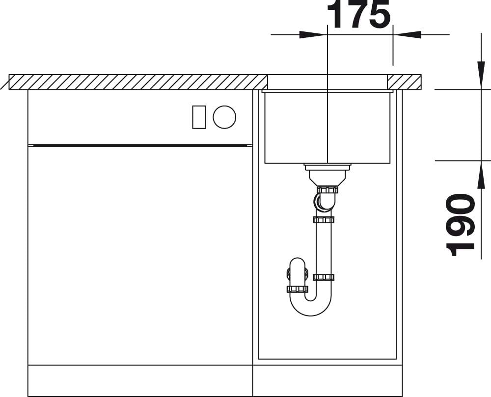 BLANCO SUBLINE 320-U | SILGRANIT anthrazit | Einbauart: Unterbau | ohne Ablauffernbedienung | 40er U