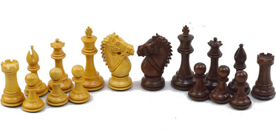 ROOGU Ritterkraft 4'' KH Schachfiguren Set Akazien-Holz 4X Dame Handschnitz Indien