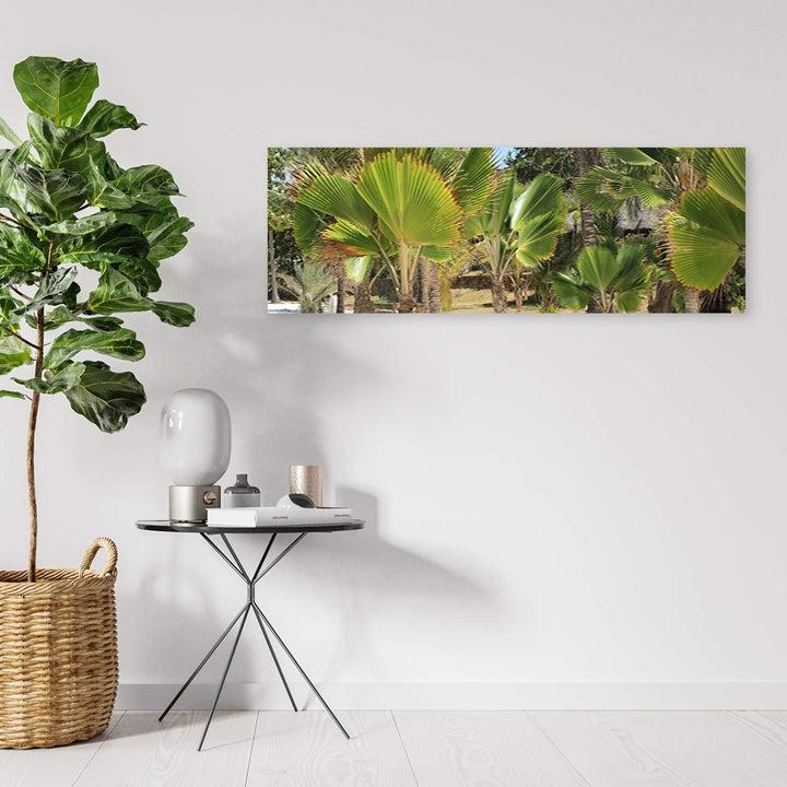 Wandbild XXL Blätter Deko Kunst Bilder Natur Grün 150x50 cm Deko paneel 150x50 cm Grün_C, Deko panee