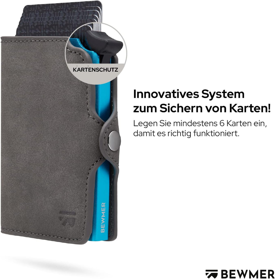 BEWMER 1 Geschütztes Kartenetui | Slim Wallet für Männer und Frauen | Kartenhalter mit RFID-Schutz u