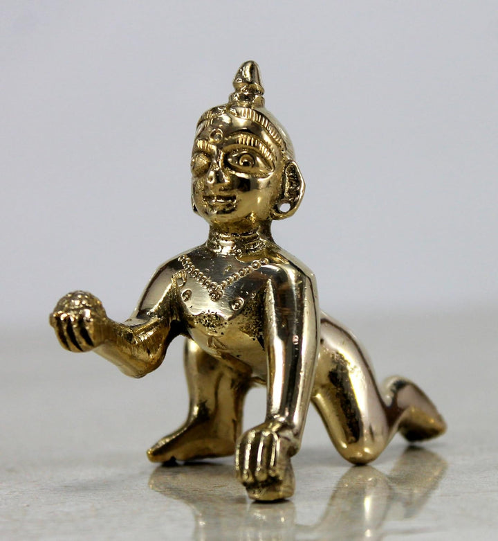 Stonkraft – 5,5 cm Messing Gopal Laddoo/Baby Krishna – Messing Laddu Gopal Kishan Baby Krishna Thaku