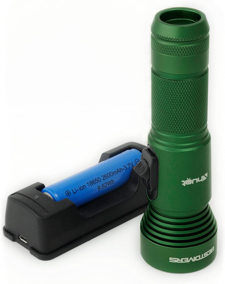 Best divers X-Hunt-r Lampe 920 Lumen 18650 wiederaufladbar, grün,