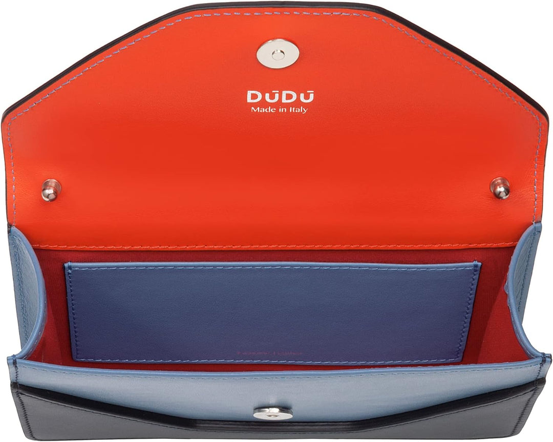 DUDU Kleine Damen-Umhängetasche Made in Italy aus echtem Leder, umwandelbar in Gürteltasche, Mini-Um