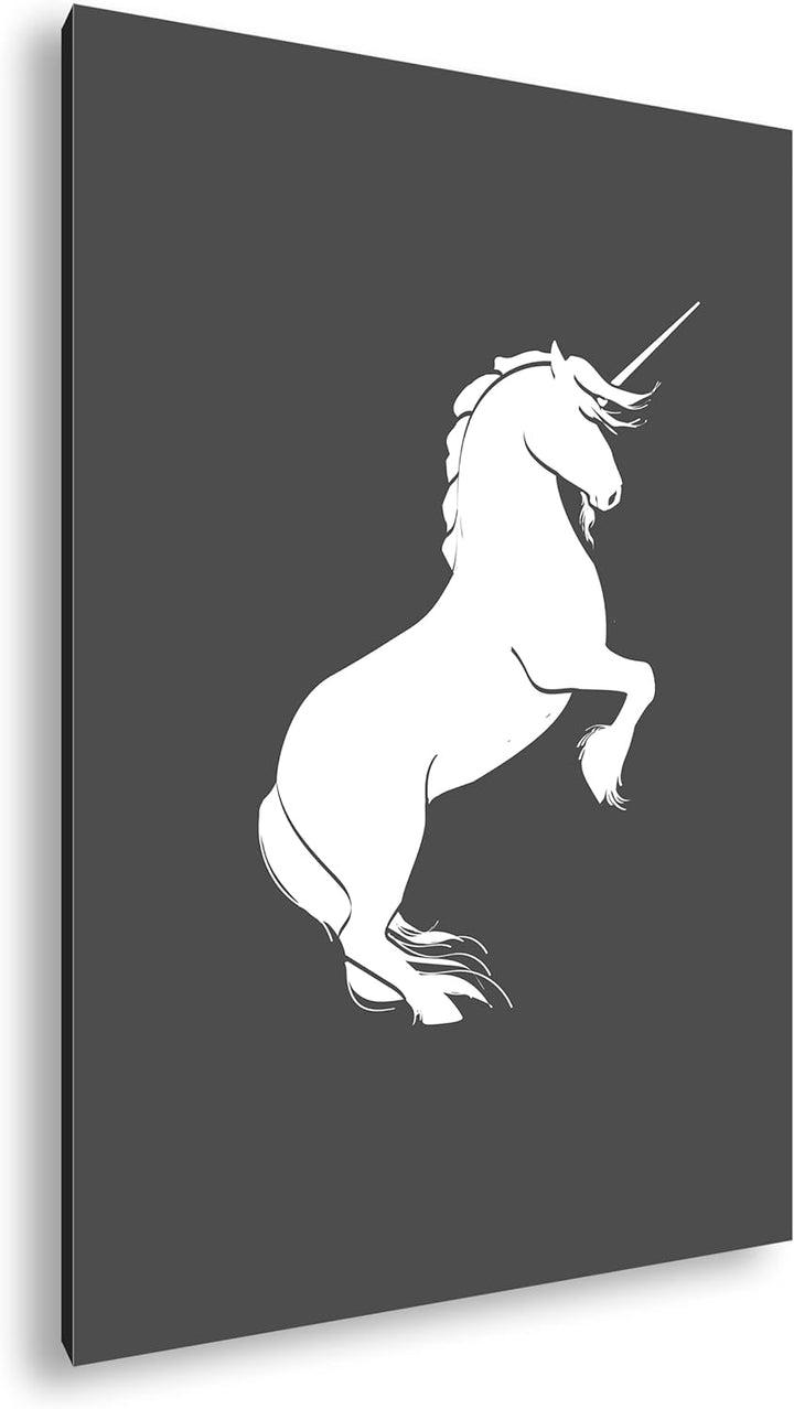 deyoli Einhorn Logo Format: 80x60 als Leinwandbild, Motiv fertig gerahmt auf Echtholzrahmen, Hochwer