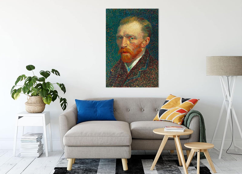 Vincent Van Gogh - Selbstbildnis als Leinwandbild / Grösse: 120x80 cm / Wandbild / Kunstdruck / fert