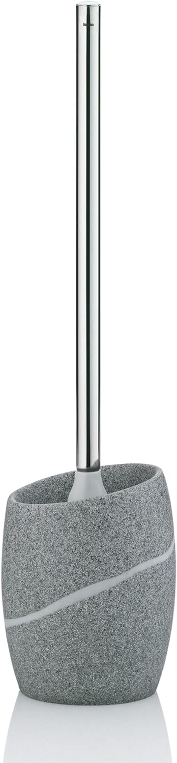 KELA 20258, WC-Bürste und Behälter, WC-Garnitur, Poly, Talus, Grau WC-Set, WC-Set