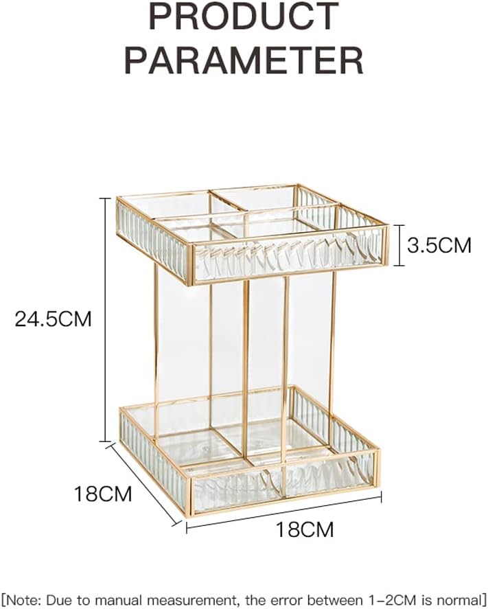 SLHEQING 360° drehbarer Kosmetik organizer, Grosse Kapazität Beauty Organizer, Glas Make Up Organize