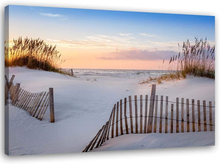 Feeby Bilder Wohnzimmer Düne Strand Meer XXL 90x60 cm 1Teilig Schlafzimmer Flur Wandbilder Leinwandb