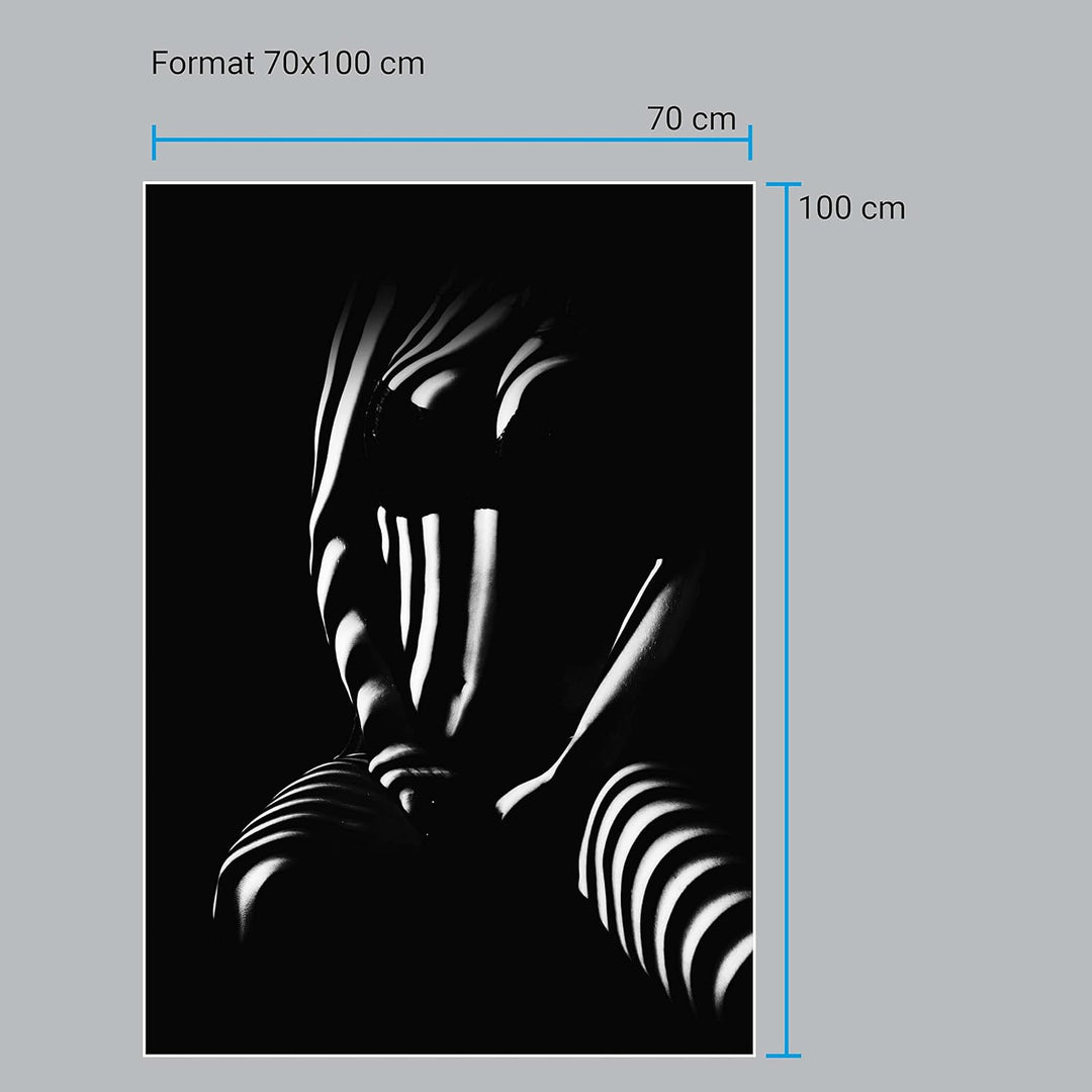 wandmotiv24 Poster als Wanddeko, Grösse 100x70cm, Frau, Körper, Licht, Moderne Wanddeko, Wandbilder,