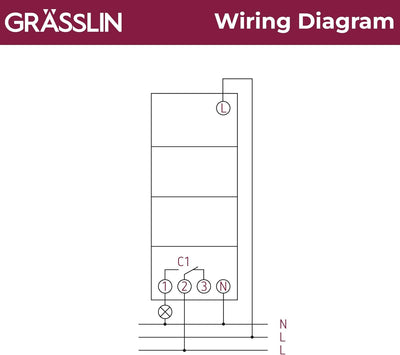 GRÄSSLIN 03.61.0001.1 talento Easy B1 – Digitale Zeitschaltuhr mit Jahresprogramm I 1-Kanal I 50 Spe