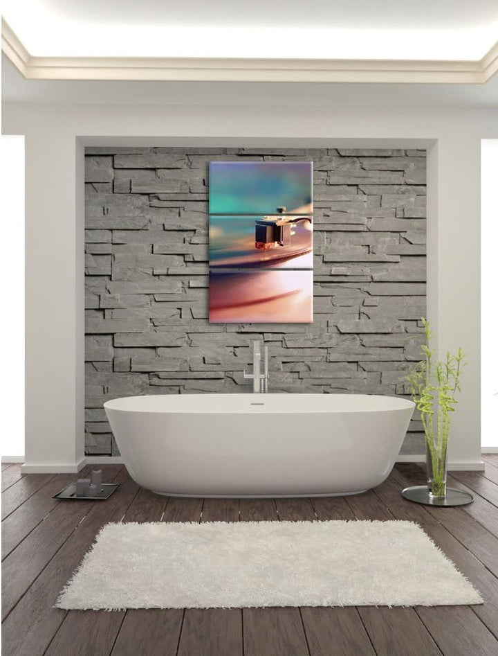 Pixxprint Schallplatte als Leinwandbild - Grösse: 3-Teilig (120x80cm) - Wandbild - Kunstdruck - fert