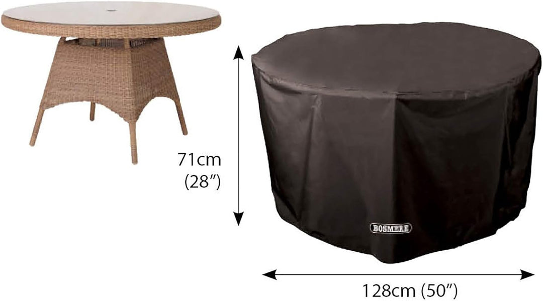 Bosmere Storm Black runde Schutzhülle für Gartentisch 4 bis 6 Personen Schwarz, Schwarz