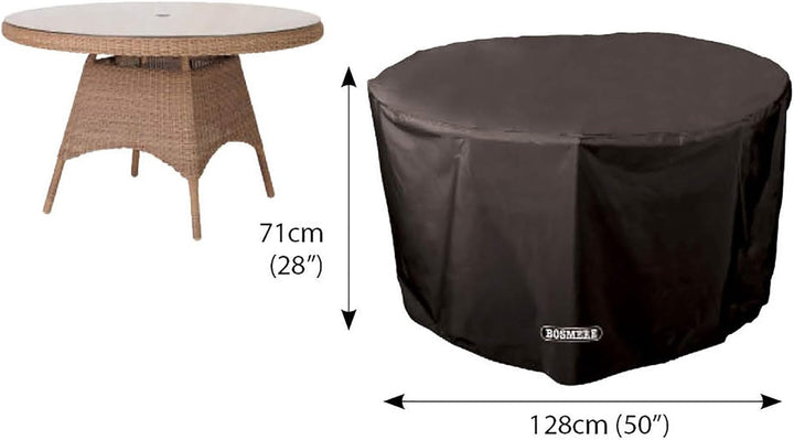 Bosmere Storm Black runde Schutzhülle für Gartentisch 4 bis 6 Personen Schwarz, Schwarz