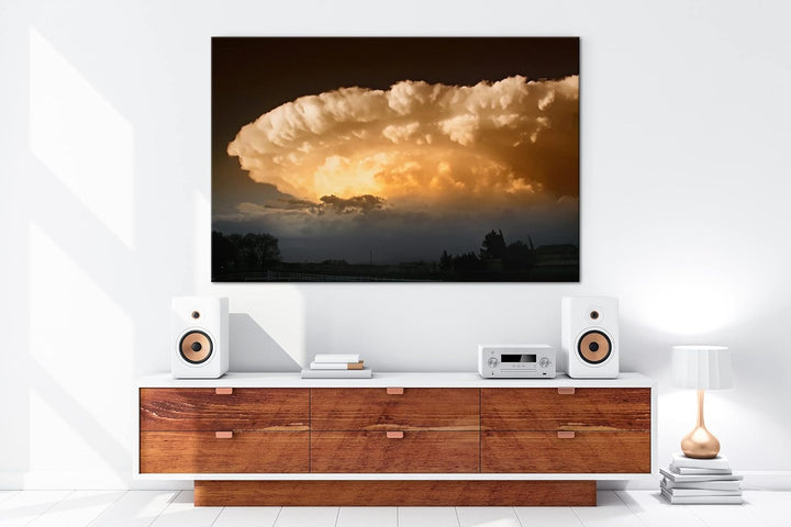 deyoli riesige Wolke Format: 80x60 als Leinwandbild, Motiv fertig gerahmt auf Echtholzrahmen, Hochwe