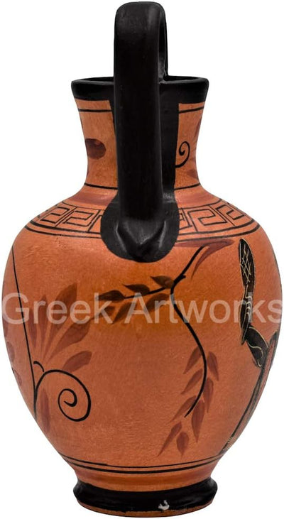 Griechische schwarze Keramik-Vase, Topf mit Töpferei, Göttin Aphrodite, 17 cm