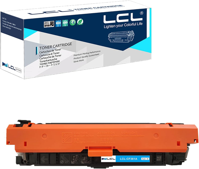 LCL Remanufactured Tonerkartusche 508A CF361A (1 Cyan) Ersatz für HP Laserjet M552dn M553dn M553n M5