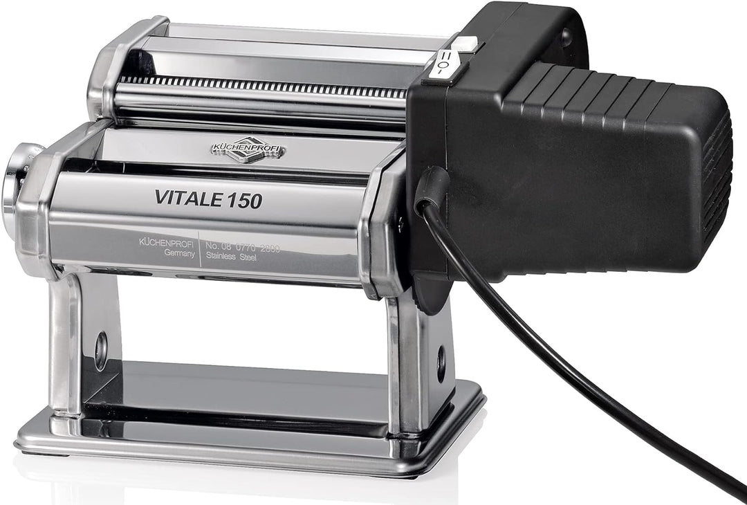 Küchenprofi Elektrische Nudelmaschine VITALE 150 Set | inkl. Motor, 3 Walzen/Aufsätze, Pastaschneide