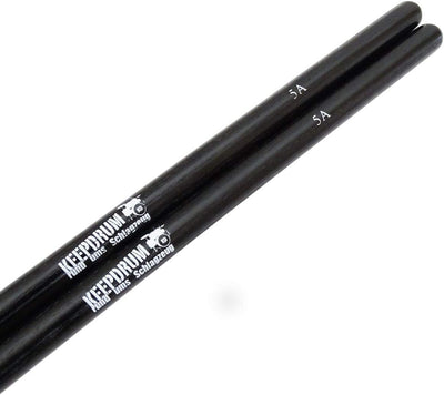 keepdrum 5A Black Hickory Drumsticks Schlagzeug-Stöcke Schwarz 12 Paar