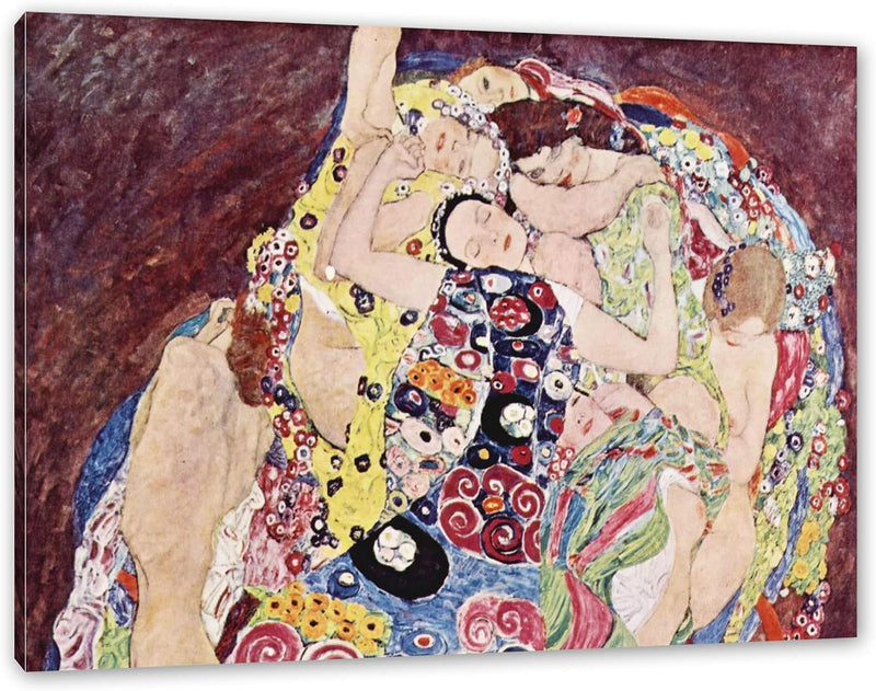 Gustav Klimt - Die Jungfrau als Leinwandbild / Grösse: 100x70 cm / Wandbild / Kunstdruck / fertig be