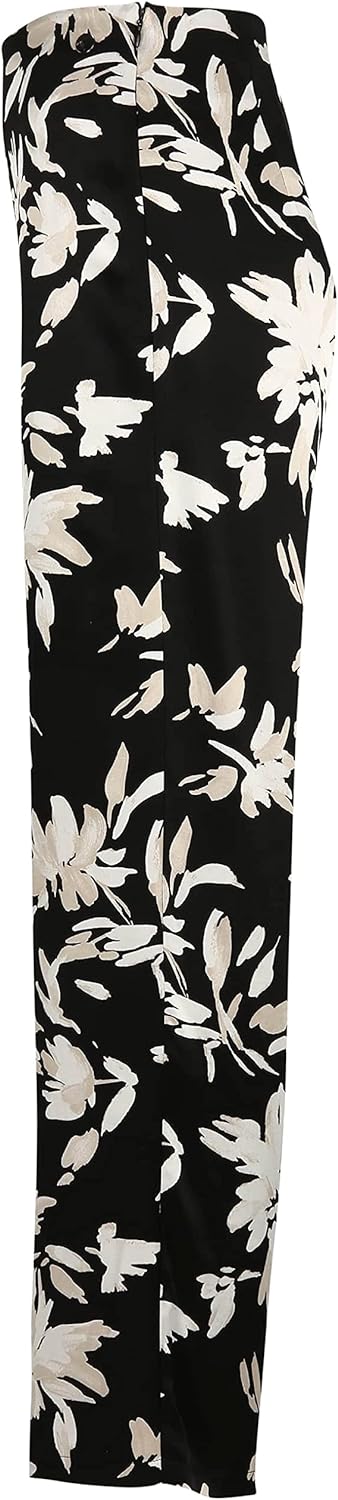 Tamaris Damen ALAMAR AOP Hose mit weitem Bein 38 Black Flower Aop, 38 Black Flower Aop