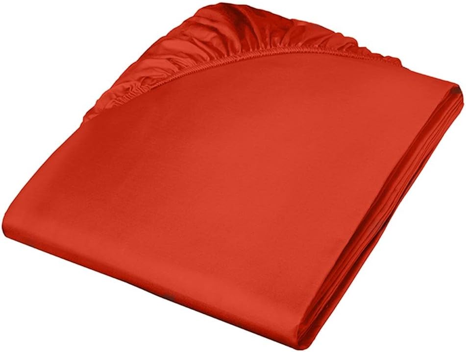 Fleuresse Colours Spannlaken, Uni-Mako-Satin, Terracotta, 100 x 200 cm Chili 100/200, Chili 100/200