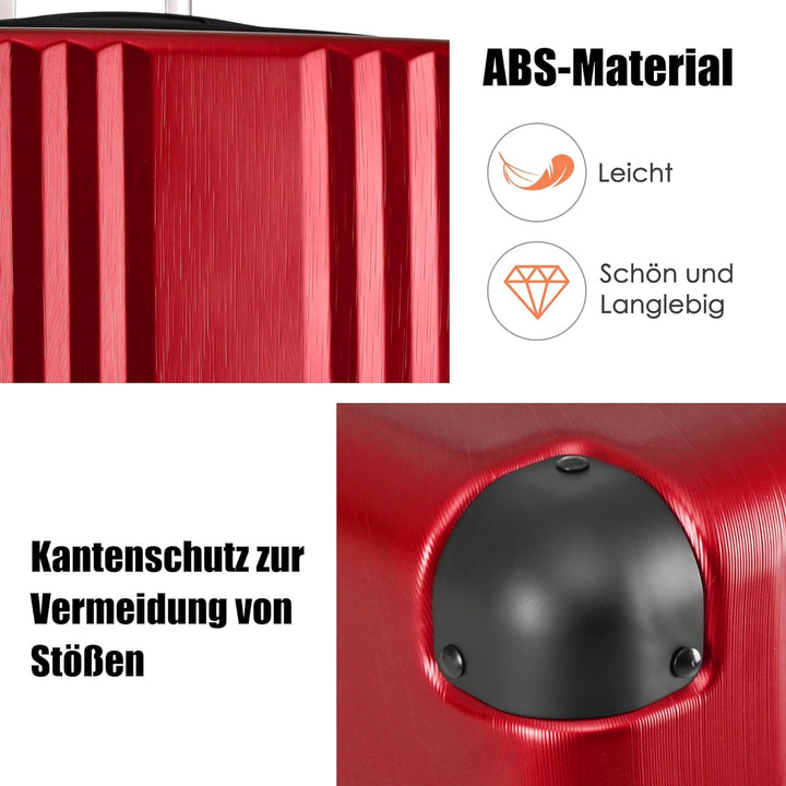 Merax Koffer Set 3-teilig, Hartschalen-Koffer Trolley Rollkoffer Reisekoffer Handgepäck, TSA Zollsch