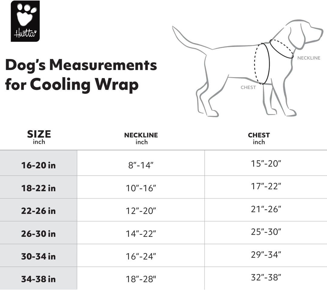 Hurtta Cooling Wrap Kühlweste für Hunde Sommer Kühlweste Aquamarin Hellblau 75-85cm aquamarine 75-85