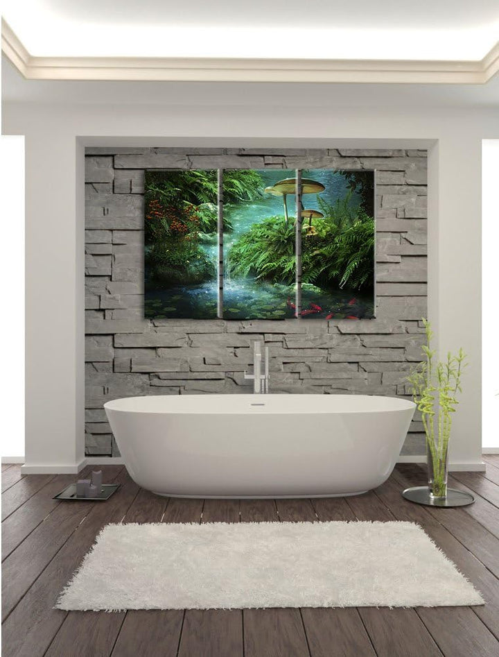 Pixxprint magischer Märchenwald als Leinwandbild - Grösse: 3-Teilig (120x80cm) - Wandbild - Kunstdru