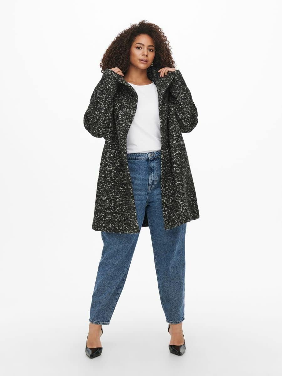 ONLY Carmakoma CARNEWSOPHIA WOOL COAT CC OTW, kombi(blackwhitemelange (177911003)), Gr. M